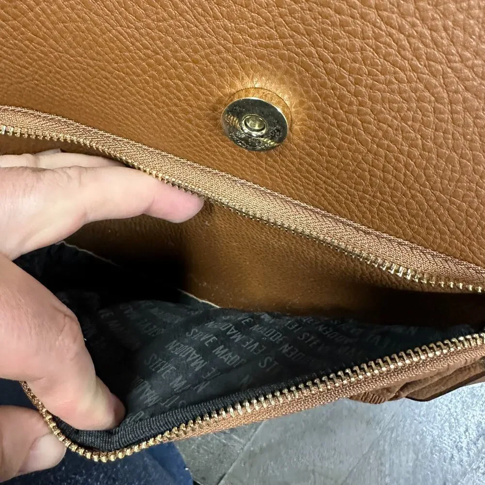 Steve‎ Madden Backpack Purse Brown with logo Imprint Texture
